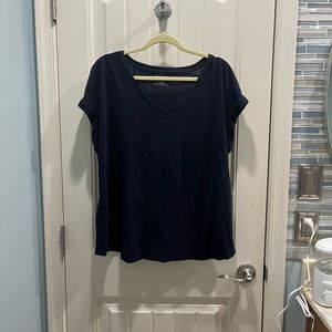 Talbots Navy Blue Knit Top with cuffed Dolman sleeves. Size 2X